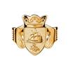 10K Yellow Mens Family Coat of Arms Claddagh Ring