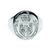 10K White Gents Extra Heavy Hand Engraved Seal Ring
