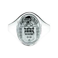 Ladies Back Oval Family Coat Of Arms Ring, Hollow