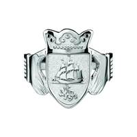 Mens Family Coat of Arms Claddagh Ring