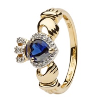 14K Empress Claddagh With Sapphire And Diamond (2)