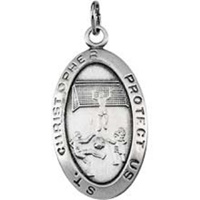 Saint Christopher Sterling Silver Oval Pendant Soccer (3)