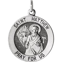 Sterling Silver Oval St. Matthew Medal (2)