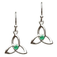 Sterling Silver Trinity Knot Stone Set Earrings (3)
