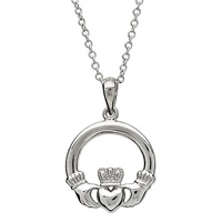 Sterling Silver Small Claddagh Pendant