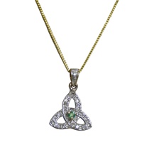 14k Diamond and Emerald Trinity Knot Pendant (2)