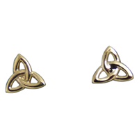14K Yellow Gold Tiny Trinity Stud Earrings
