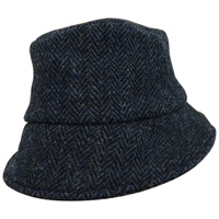 Hanna Hat Wee Thatch Tweed Hat, Navy Herringbone (2)