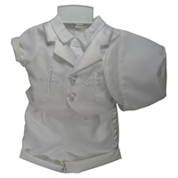 3 Piece Boys Short Sleeve Christening/Baptism Outfit