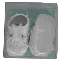 Baby Girl Satin Shoe with Shamrock