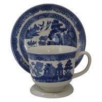 Blue Willow Cup and Saucer Set