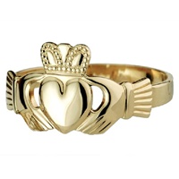 14K Heavy Gents Claddagh Ring