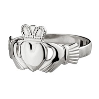 14K White Gold Maids Claddagh Ring