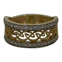 Celtic Weave Diamond Ring 14K Yellow Gold