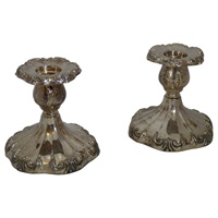 Heavyweight Pewter Candlestick Holders - Set