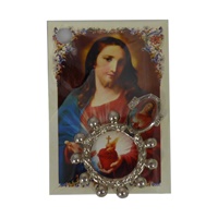 The Sacred Heart of Jesus Finger Rosary w/Prayer Card