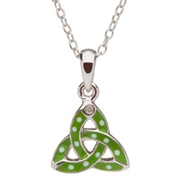 Little Miss Diamond Trinity Knot Pendant, Green (2)