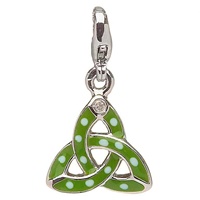 Little Miss Diamond Trinity Knot Charm, Green (2)