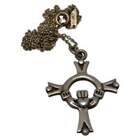 Celtic Claddagh Cross Sterling Silver