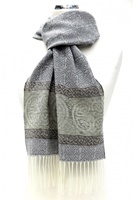 Calzeat Celtic Border Jacquard Scarf, Alpine Slate