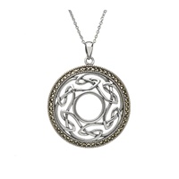 Open Celtic Weave Marcasite Small Pendant