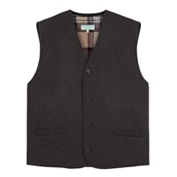 Mans Charcoal Waistcoat with Tartan Interior