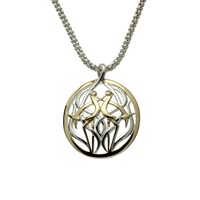 Keith Jack Heron Pendant Gold and Silver Small