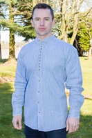 Irish Civilian Heritage Grandfather Shirt - Striped Blue (3)