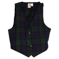 Childrens Black Watch Tartan Vest, Size 4