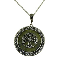 Connemara Marble and Sterling Silver Tree of Life Pendant