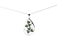 Connemara Marble and Sterling Silver Shamrock Teardrop Necklace