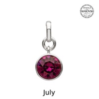 Sterling Silver Swarovski Charm, July