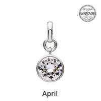 Sterling Silver Swarovski Charm, April