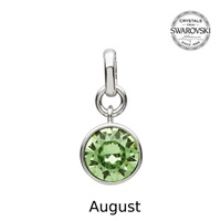 Sterling Silver Swarovski Charm, August