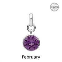 Sterling Silver Swarovski Charm, February