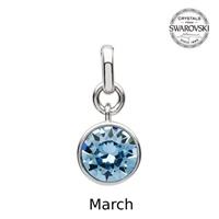 Sterling Silver Swarovski Charm, March