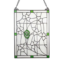 Shamrock and Vines Stained Glass Window