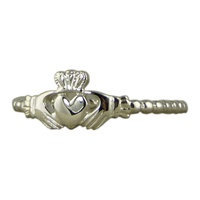 Sterling Silver Beaded Claddagh Ring