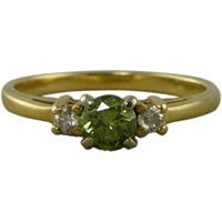 14K Yellow Green Diamond Ring