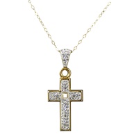 Cross Pendant w/ Clear Crystals