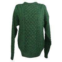 100% Merino Wool Aran Sweater, Green