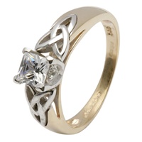 Celtic Engagement Ring - Princess Cut Solitarie Di