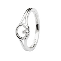Open Claddagh Side Sterling Silver Ring