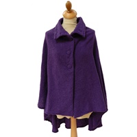 Celtic 3 Button Cropped Cape, Royal Purple