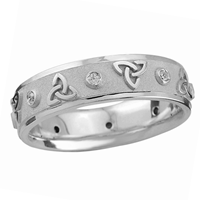Endless Trinity Design Wedding Ring, Sterling Silver