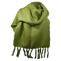 Kerry 100% Lambswool Mid Green/Lime Scarf (2)