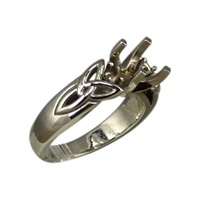 White Gold Trinity Shoulder Ring Setting