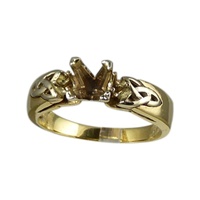 Two Tone Gold Trinity Shoulder Ring Setting