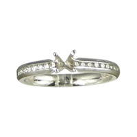 White Gold Ring Setting with Diamond Accents
