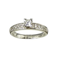 White Gold Solitaire Ring Setting with Diamond Accents